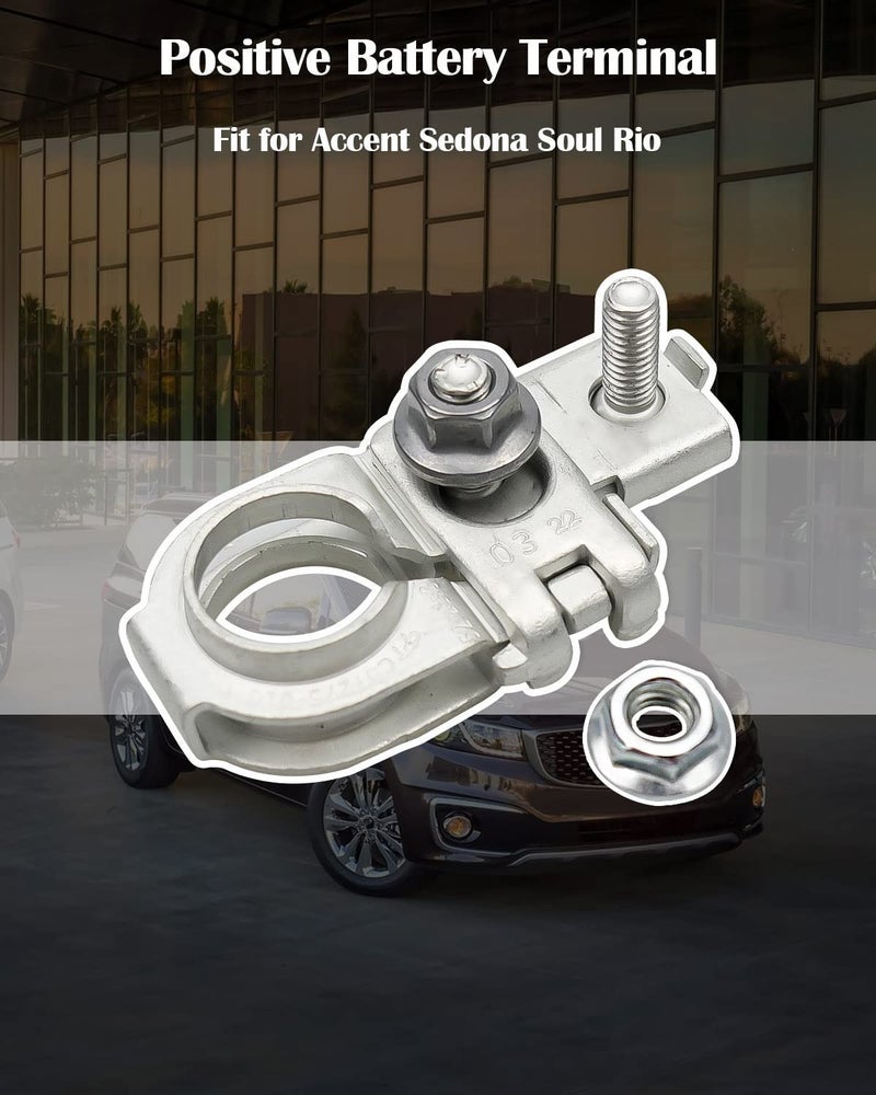 TIKSCIENCE 91980-3X010 Positive Battery Terminals Fits for Hyundai Accent Azera Veloster Genesis G80 G90 2015-2020, Fit for Kia Sedona Soul EV Rio Forte5 2015-2020 Battery Terminal w/M6 Nuts for Fuse Connection - Image 2